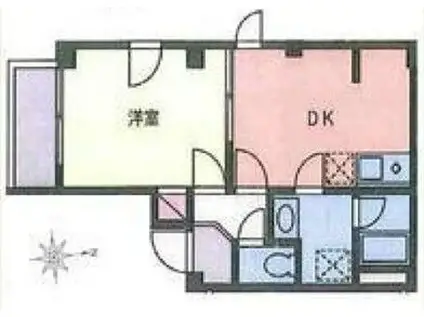 BCASA熊谷VRE-BORN(1DK/1階)の間取り写真