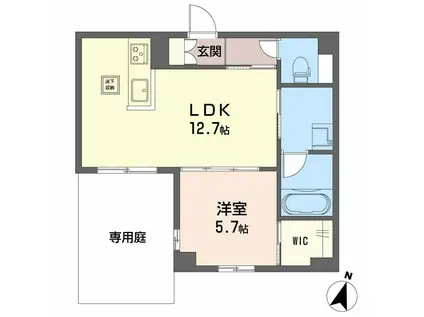 AZURE東雲(1LDK/1階)の間取り写真