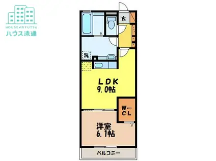 メゾン・ラ・パトリアK(1LDK/1階)の間取り写真