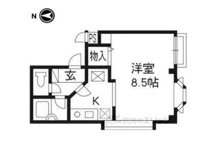 メゾンけやき(ワンルーム/2階)の間取り写真