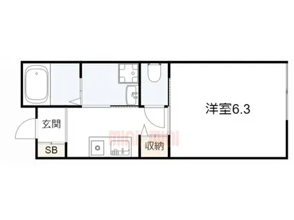 TENTREE神戸長田(1K/1階)の間取り写真