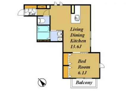 シャーメゾンユーワ(1LDK/1階)の間取り写真