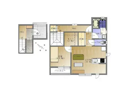 ラインハット石渕(1LDK/2階)の間取り写真
