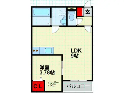 STAY HOME(1LDK/1階)の間取り写真