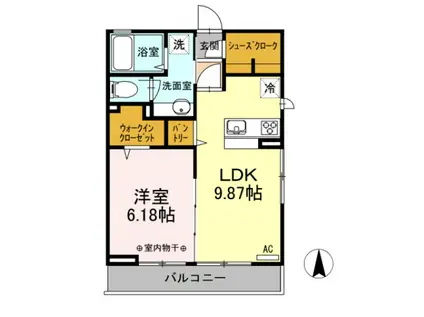 ブラン清澄白河(1LDK/2階)の間取り写真
