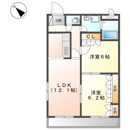 フローラかじま(2LDK/2階)の間取り写真