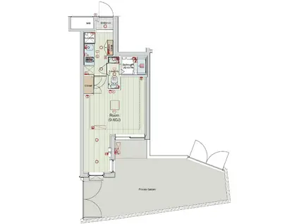 セリュークス田園調布南(1K/1階)の間取り写真