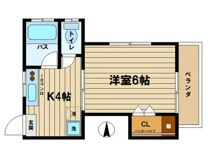 サンキクレスト(1K/1階)の間取り写真