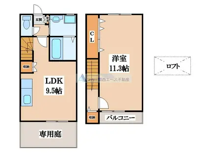 コスモシティーII番館(1LDK/1階)の間取り写真