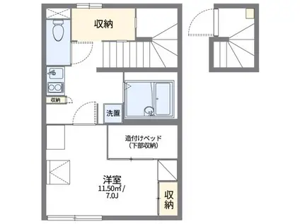 レオパレス土原(1K/2階)の間取り写真