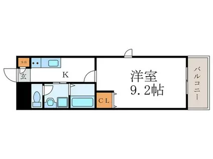 アムール西京極(1K/1階)の間取り写真