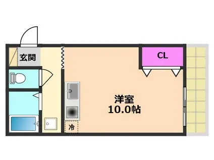 マンションプロス(ワンルーム/3階)の間取り写真