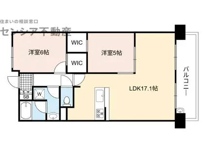 ディモア城東シティ(2LDK/10階)の間取り写真