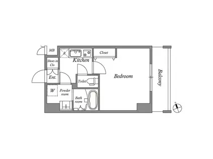 レジデンシア泉I(1K/11階)の間取り写真