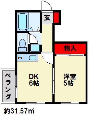 THE SQUARE・ORIO RESIDENCE(1DK/4階)の間取り写真