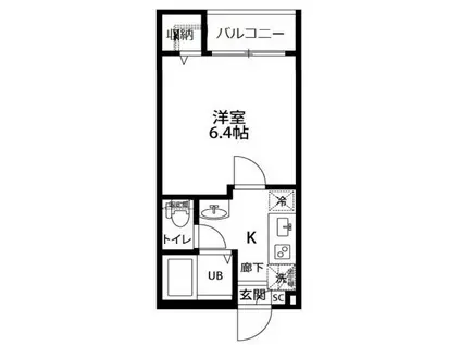 グランクオール金町(1K/2階)の間取り写真