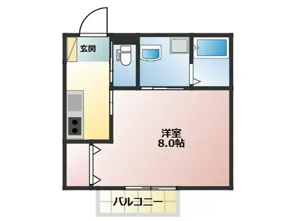 アルカディアメゾン(1K/2階)の間取り写真