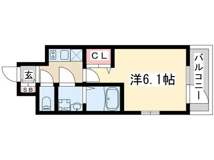 エスリードレジデンス大阪グランノースⅠ(1K/3階)の間取り写真