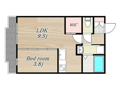 CLASS城西(1LDK/1階)の間取り写真