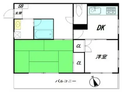 サンパレス西品川(2DK/3階)の間取り写真