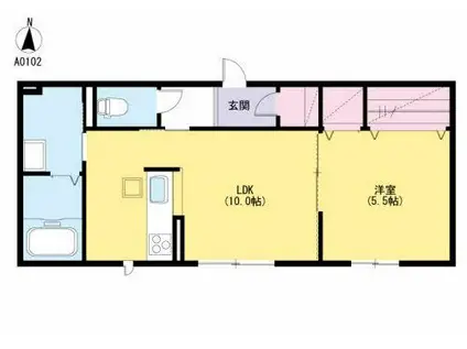 シャーメゾンOREGON (1LDK/1階)の間取り写真