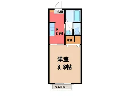 エトワールD(1K/1階)の間取り写真