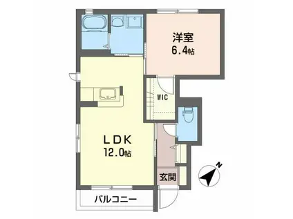 シャーメゾン中里(1LDK/1階)の間取り写真