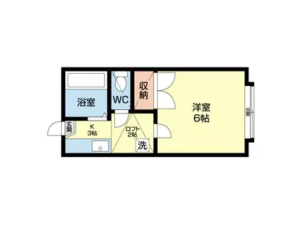 トピア仁井田(1K/2階)の間取り写真