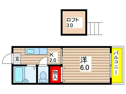 ラ・レジデンスプレリュード(1K/2階)の間取り写真