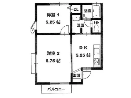 サンシャイン大高(2DK/1階)の間取り写真