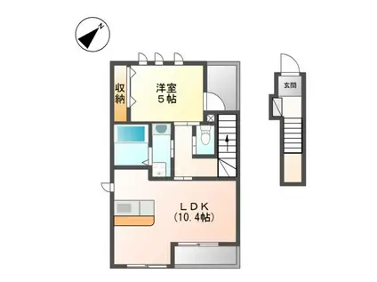 LUNAI SAKURAI(1LDK/2階)の間取り写真