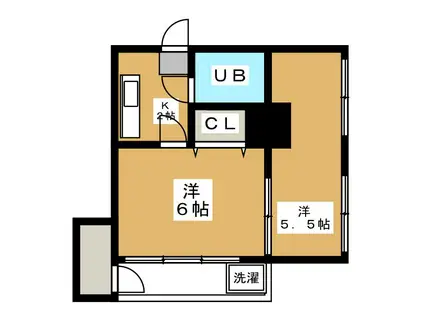 第2シーボニアマンション(2K/6階)の間取り写真