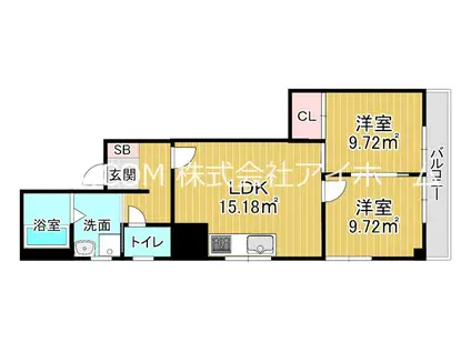 シャンテ21(2LDK/2階)の間取り写真