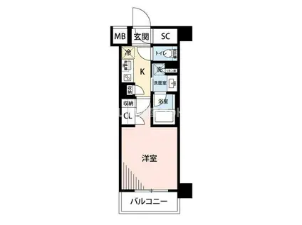 マイナビSTAY川崎殿町ウエスト(1K/4階)の間取り写真