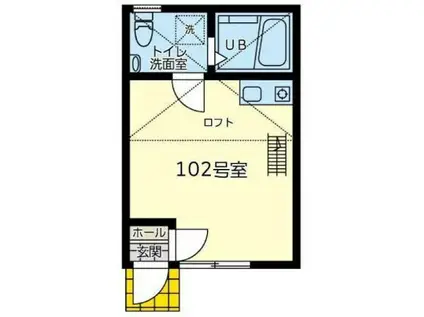 ネクサス東逗子(ワンルーム/1階)の間取り写真
