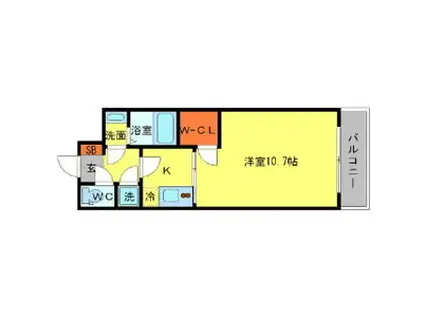 SERENITE本町エコート(1K/11階)の間取り写真