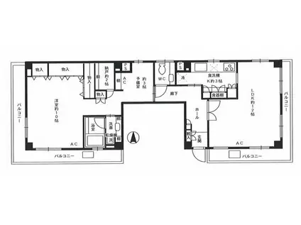 坂部ビル(1SLDK/3階)の間取り写真