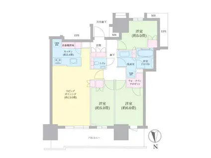幕張ベイパーク ライズゲートタワー(3LDK/23階)の間取り写真