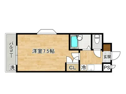 リファレンス北方I(1K/6階)の間取り写真