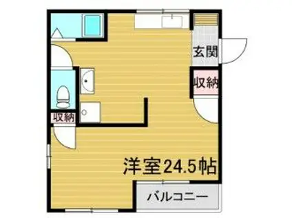 竹内マンション西(ワンルーム/3階)の間取り写真