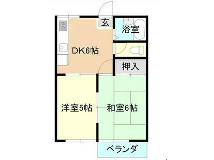 ハッピーハウスクサカII(2DK/2階)の間取り写真