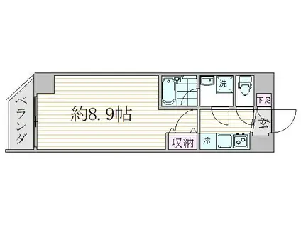 エスジーコート蒲田(1K/4階)の間取り写真