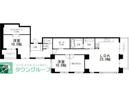 ラ・フォルトゥレス・ド・フェ覚王山(2SLDK/2階)の間取り写真