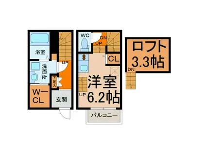 メゾン生駒町(1K/1階)の間取り写真