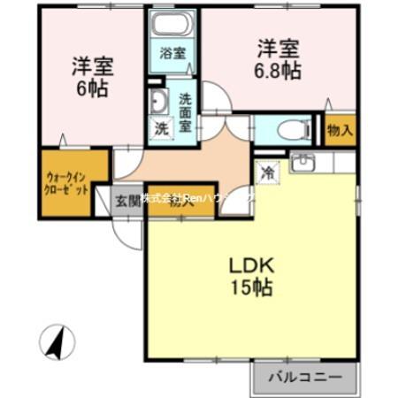 アムール21 E棟(2LDK/1階)の間取り写真