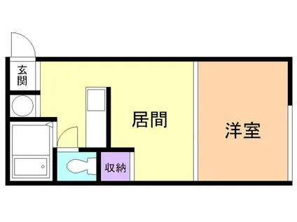 ハイツグリンサイド(1DK/2階)の間取り写真