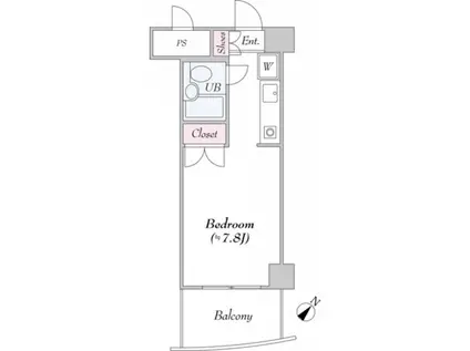 TS ECO川崎(ワンルーム/4階)の間取り写真
