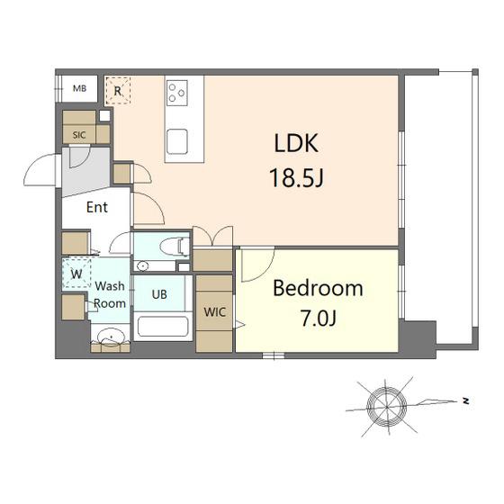 S-RESIDENCE大手門AWESOME(1LDK/2階)の間取り写真