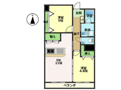 高見マンション(2LDK/2階)の間取り写真