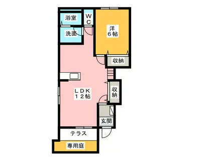メゾン・ド・リアン(1LDK/1階)の間取り写真
